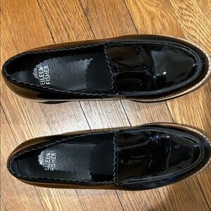 Eileen Fisher Shiny Black Loafers